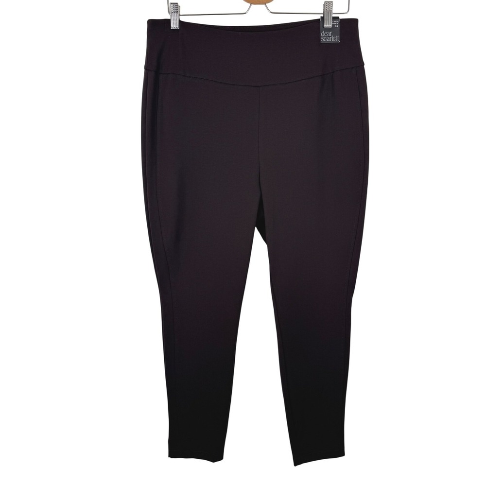 Dear Scarlett Brown Skinny Pants Pull On Stretch Trousers Office Minimalist 1X
